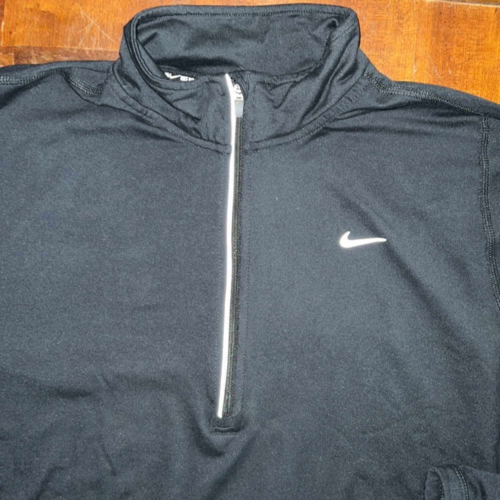 Womens Nike running 1/4 zip size large dark grey - Picture 2 of 4